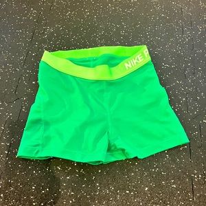 Women’s Nike DryFit Spandex Shorts Bright Green Size Small